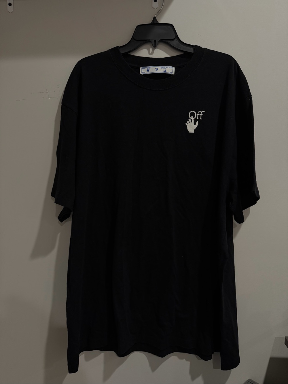 Off-White Black Short Sleeve Tee with Small White Logo